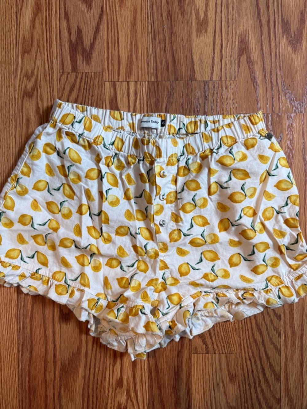 Lemon Print Women's Lounge Shorts - XS White/Yellow